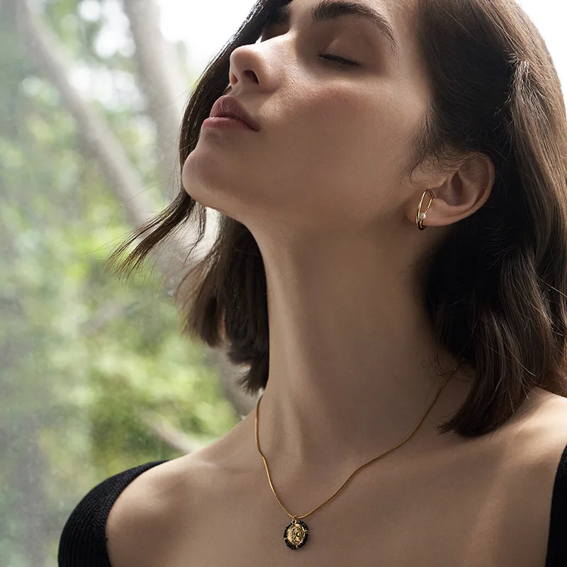 Серьги-кафф с имитацией под пирсинг женские клипсы двумя круглыми жемчужинами