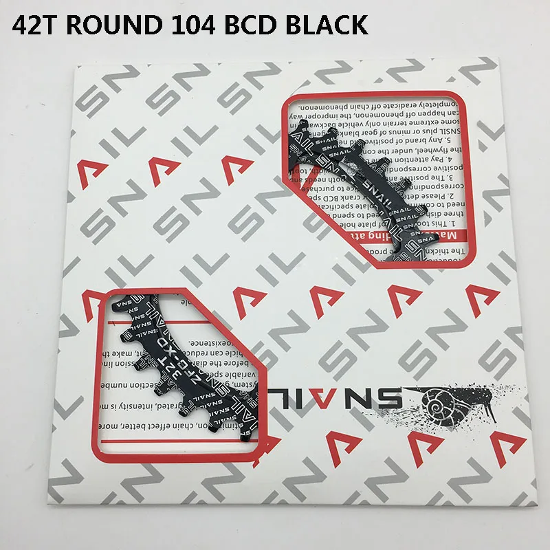 42T 104 round black Улитка круглая узкая широкая цепь MTB горный велосипед 104BCD 32T 34T 36T 38T 40T 42T коленчатый набор зубной части пластины 104 BCD - Цвет: 42T 104 round black