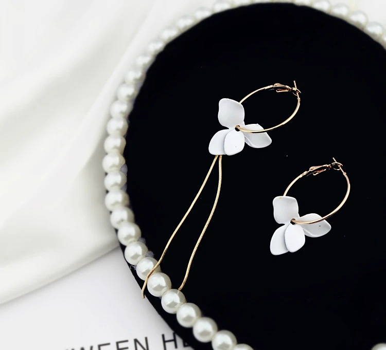 Корейские модные цветочные серьги руки сделай сам из материала сплав спрей