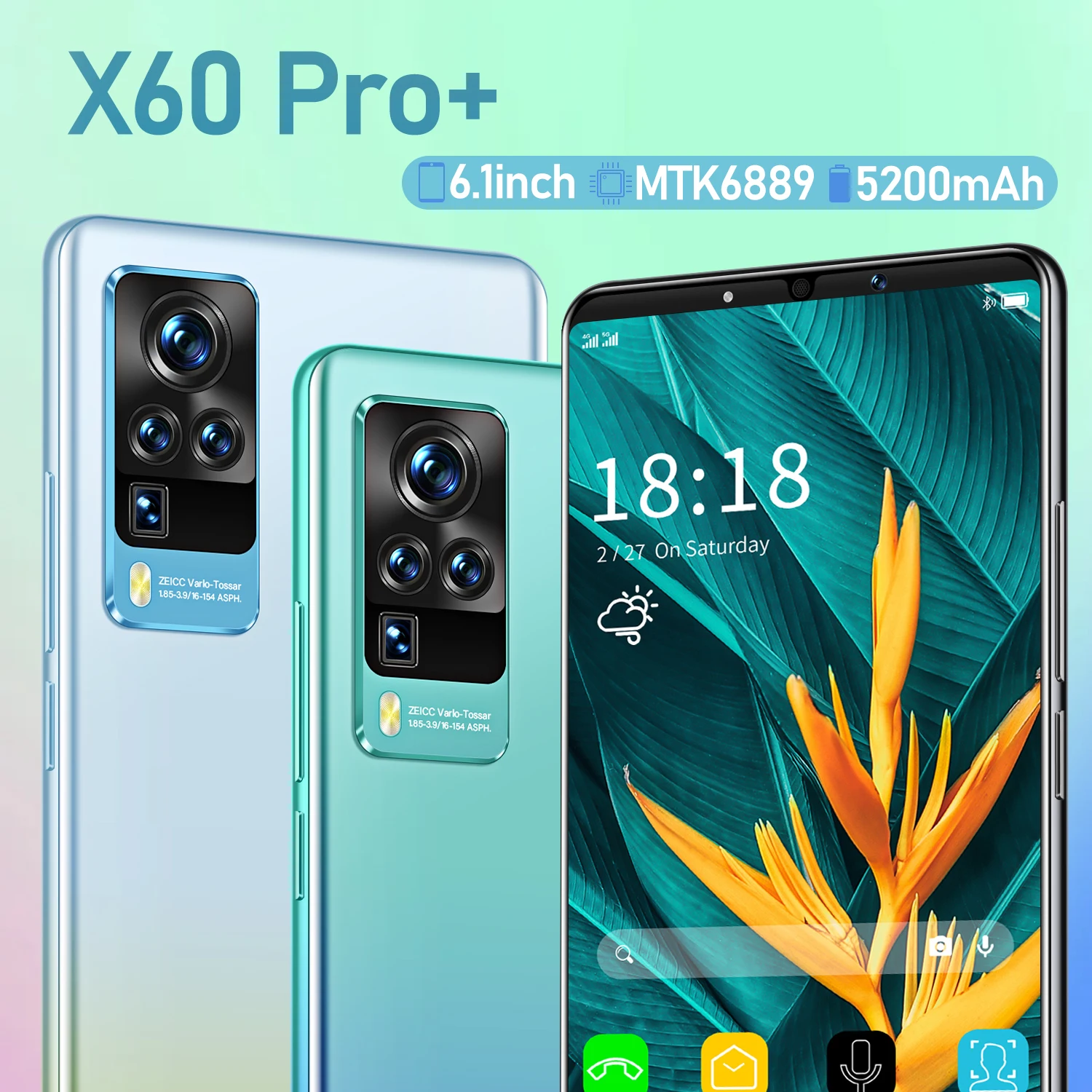 

X60 Pro+ Smartphone 6.1 Inch 12G 512GB 24MP+32MP Android 10 5200mAh Ten Core Really MTK6889 4G 5G Dual SIM Global Version