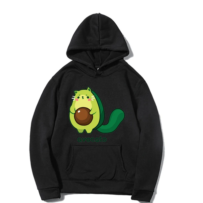 

Новые флисовые толстовки с изображением авокадо, свободный уличный Топ, осенняя мужская толстовка с капюшоном Nullover