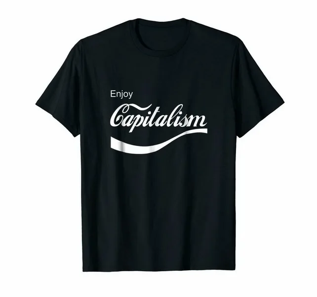 Черная футболка Capitalism Men'S S 3XL Us 100% хлопок свободный стиль футболка|Мужские