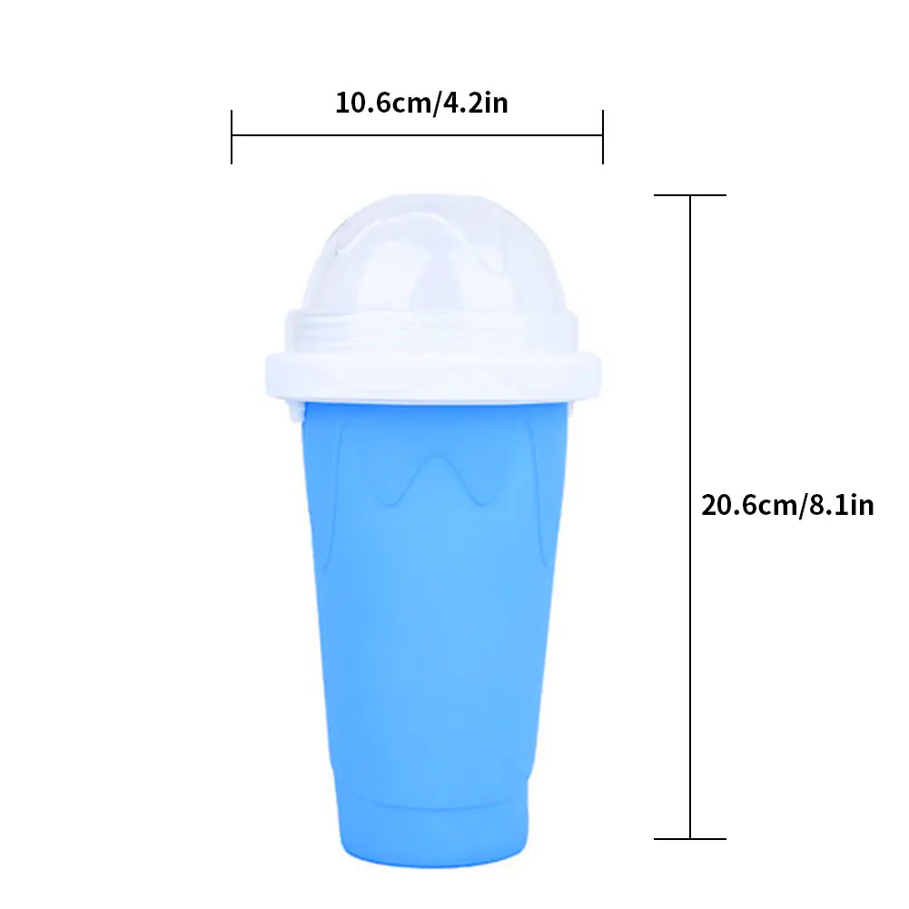 

DIY Smoothie Ice Cream Quick Frozen Cup Slushy Maker Cup Magic Cooling Milkshake Making Squeeze Cup summer Blue