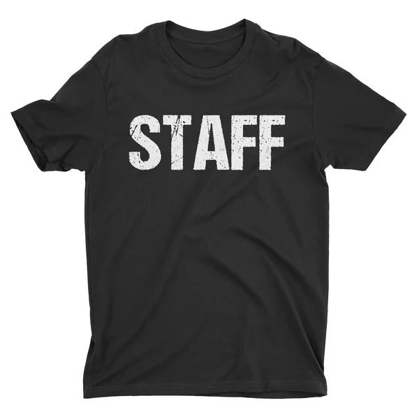 

Summer T-shirts Black Staff Double Sided White Print Event Concert Party Festival Short Sleeve T-Shirt