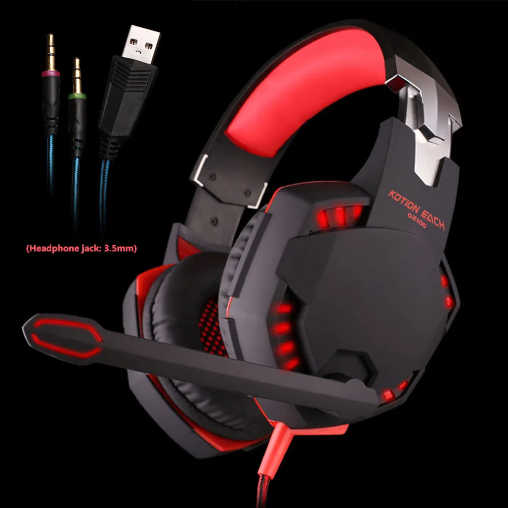 G2100 игровая гарнитура большой светильник микрофон стерео наушники глубокие басы