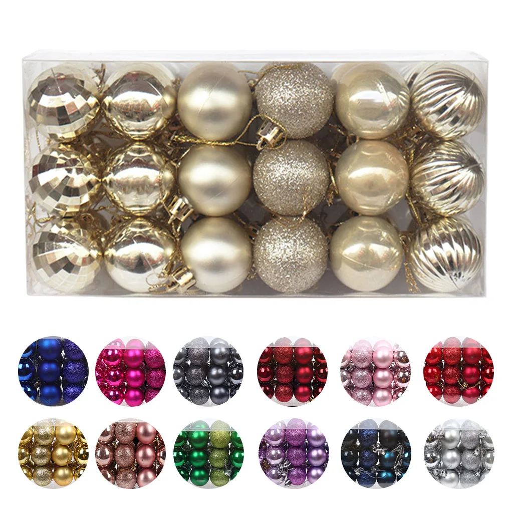 

36 Pieces/Set Christmas Balls Christmas Tree Ornaments Balls Xmas Decorations Hanging Tree Pendants New Year 2021 Gift 13 Colors