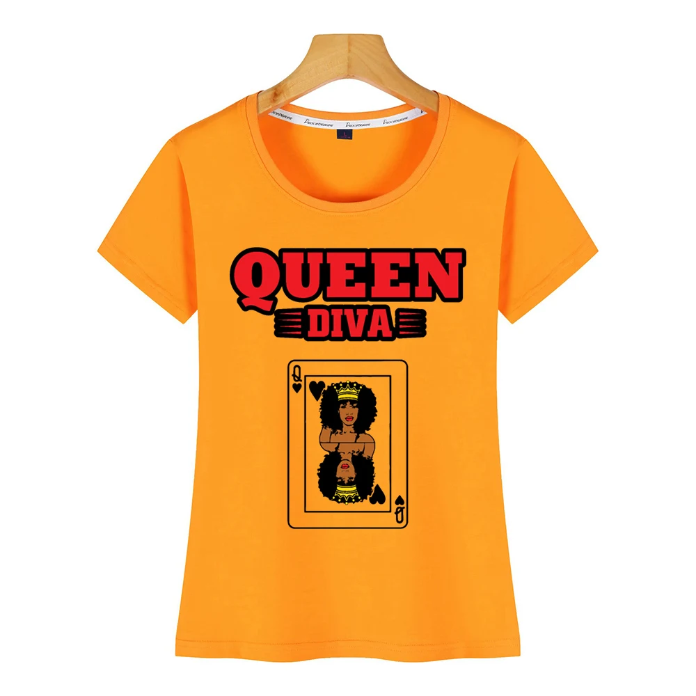 Tops T Shirt Women queen diva Summer Harajuku Print Female Tshirt | Женская одежда
