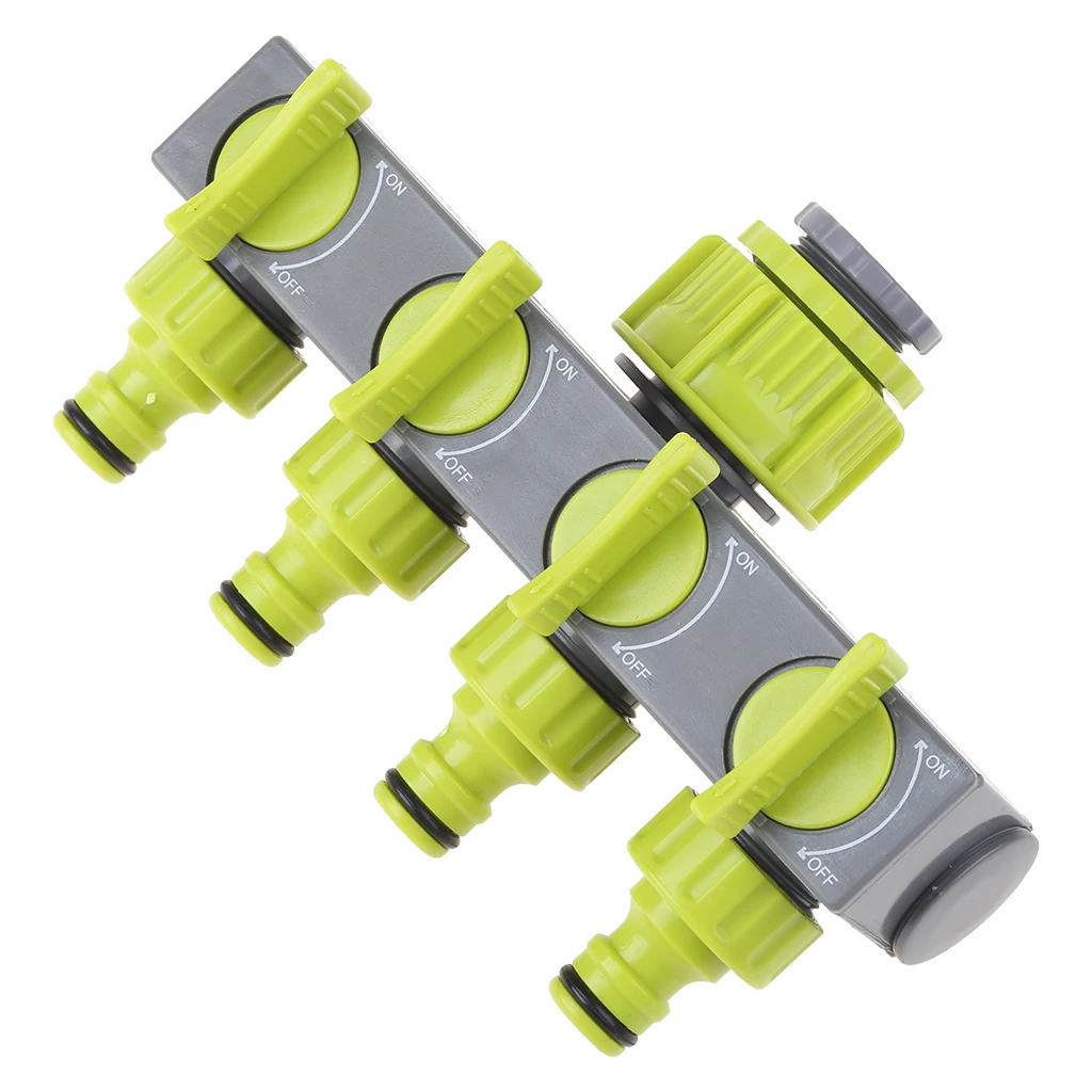 

Four Ways Garden Hose Splitter for Outdoor Lawn and Gardening Hoses Faucet Attachment Leak Resistant Threading Valves