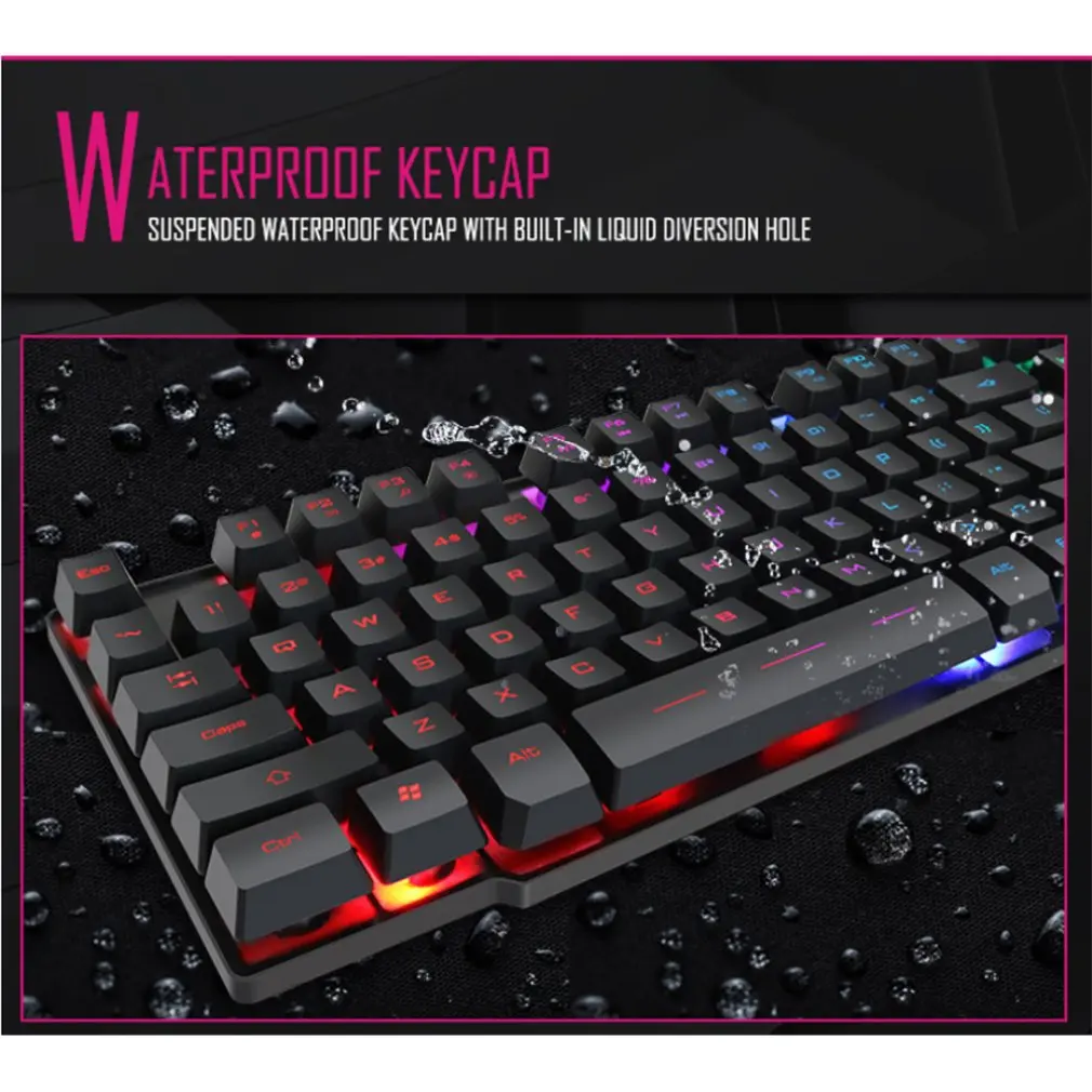 Игровая клавиатура iMice 104 Keycaps механическая с RGB подсветкой игровая наклейкой RU