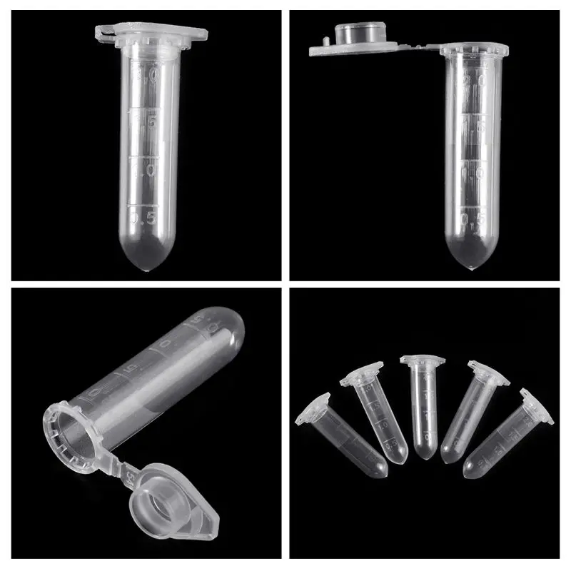 

100Pcs 2ml Clear Plastic Vials Container Snap Cap Centrifuge Tubes Vials Sample Lab Container C5AE