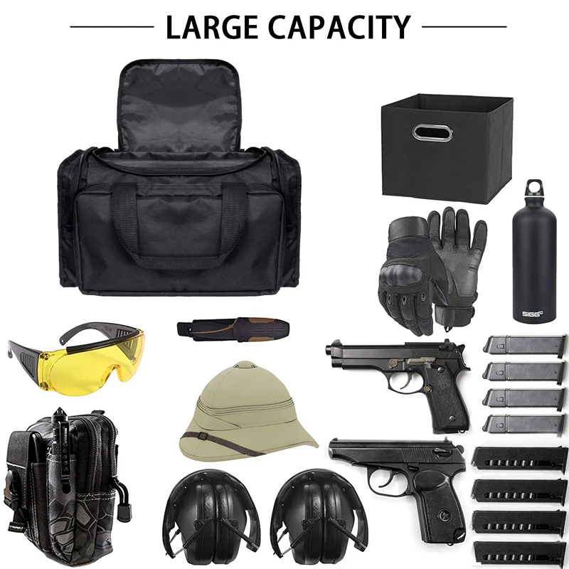 

NANCY TINO Range Tactical Gun Bag Shooting Series Package Outdoor Multi-function Tactical Package Military Lockable Zipper Nylon