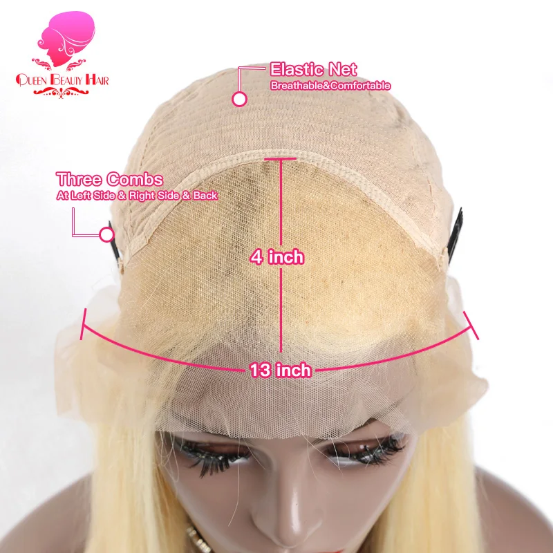 QUEEN BEAUTY preplecked кружевные парики человеческие волосы половина 613 блонд объемная