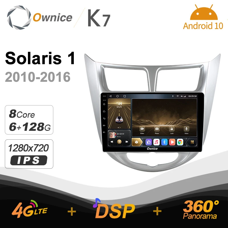 

Автомобильный радиоприемник K7 Ownice 6G + 128G Android 10,0 для Hyundai Solaris 1 2010-2016 мультимедийное аудио 4G LTE GPS Navi 360 BT 5,0 Carplay