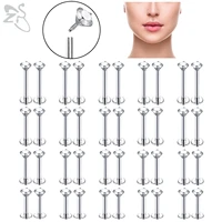 zs 10 pcslot 16g stainless steel labret lip piercing set cz crystal cartilage tragus helix conch piercings jewelry 681012mm