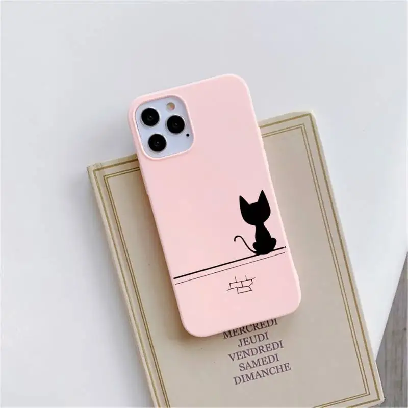 

Couples Cartoon Lovely Heart Painted-1 Phone Case Pink Candy Color for iPhone 11 12 mini pro XS MAX 8 7 6 6S Plus X SE 2020 XR