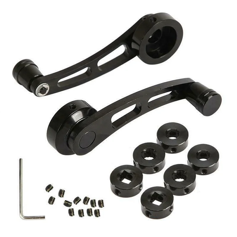 2шт Алюминиевый сплав глянец Черный окно Кривошип ручка Winders автомобиль грузовик