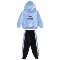 girls outfits two piece hooded tops and sweatpants leisure sports sets cotton pullover long sleeve trousers autumn tracksuits