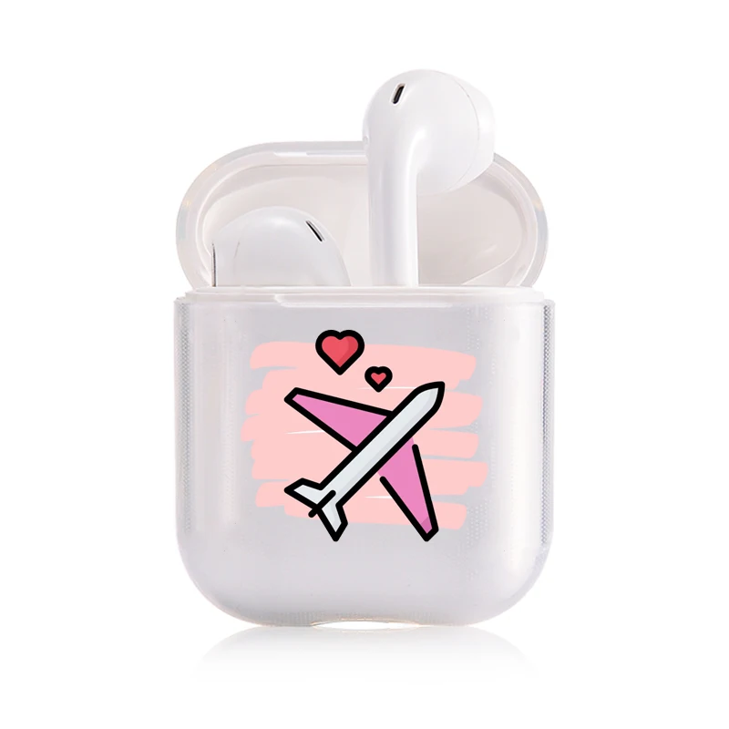 I201414 Мягкий силиконовый милый Чехол Air Pods для Apple airpods чехол роскошный Мультфильм Путешествие самолет гей Airpods чехол в наушниках аксессуары - Цвет: I201414