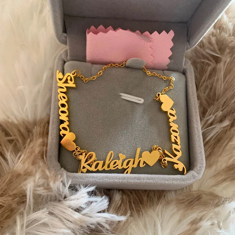

Custom Multiple Name Necklace Stainless Steel Personalized Name Pendant Family Jewelry For Mom Dad Mother's Day Gift Collana