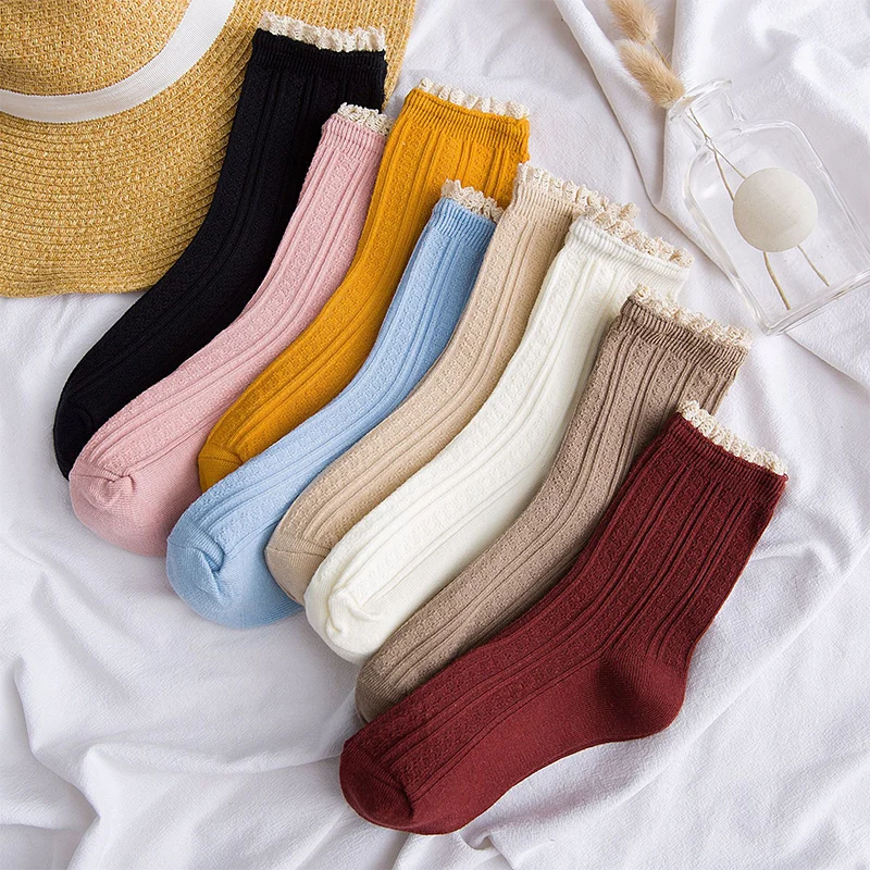 

Hot Cotton Breathable Socks Cute Party Comfortable Free Size Soft Girls Lace Socks