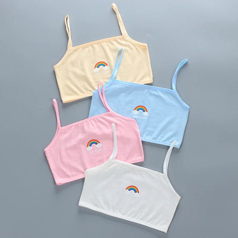 

4 шт., однотонные бюстгальтеры для девочек