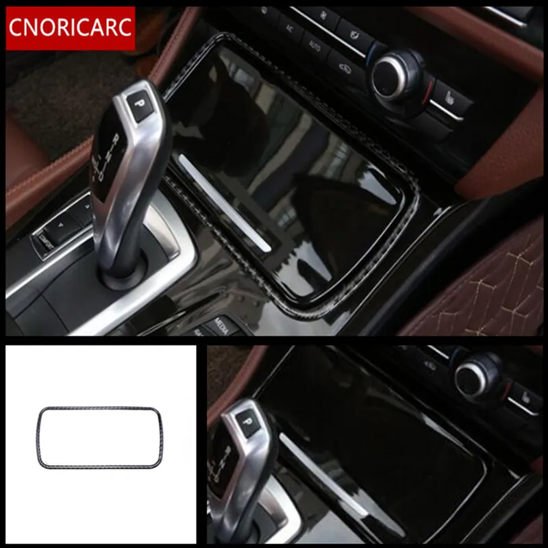 

Carbon Fiber Console Water Cup Holder Frame Trim Gearshift Ashtray Panel Cover Sticker for BMW 5 series f10 528 525 2011-2017