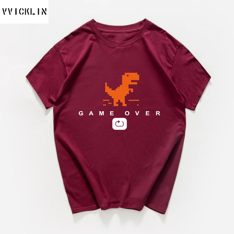 

Programmer Game Over Graphic T Shirt Men Cotton Short Sleeve T-shirt Summer Casual Tops Streetwear Harajuk Clothes Oversized