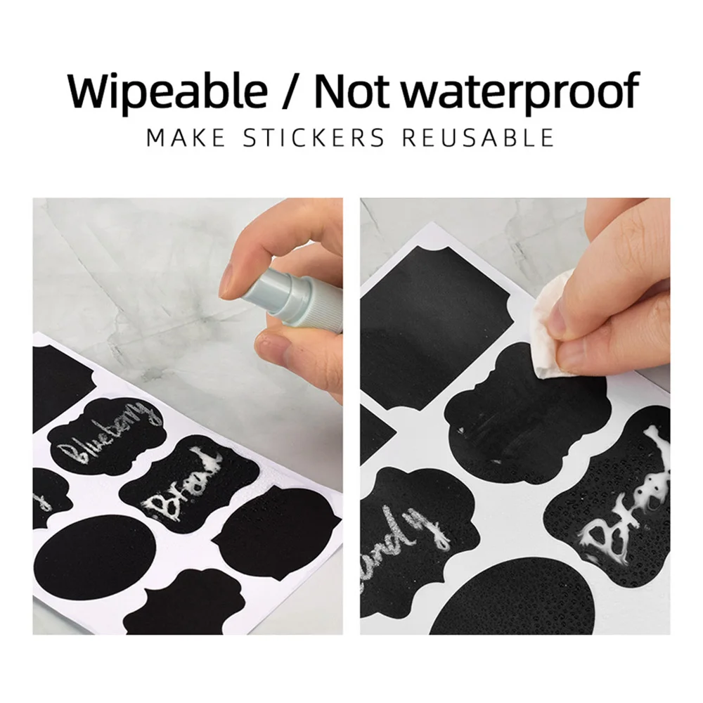 

Removable Kitchen Sticker Reusable Chalkboard Labels Chalk Pen Waterproof Blackboard Tag for Jars Bottles Home Restaurant
