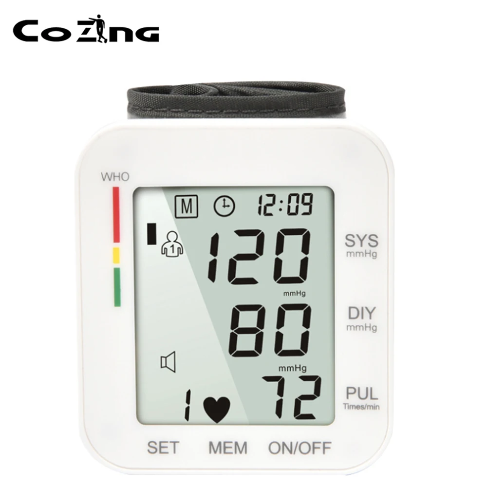 High-definition Digital Cuff Tonometer LCD Display Screen Wrist Blood Pressure Monitor Device Heart Pulse Rate Meter Tensiometer | Красота и