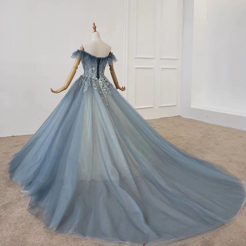 HTL1161 Длинные вечерние платья 2020 с открытыми плечами Милая Аппликация