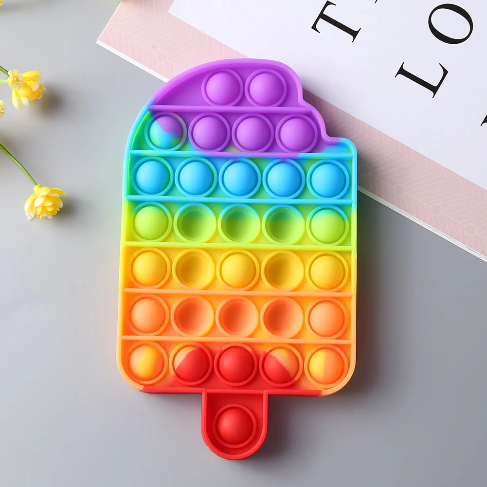 Забавные силиконовые пузырьки в форме мороженого многоразовые игрушки