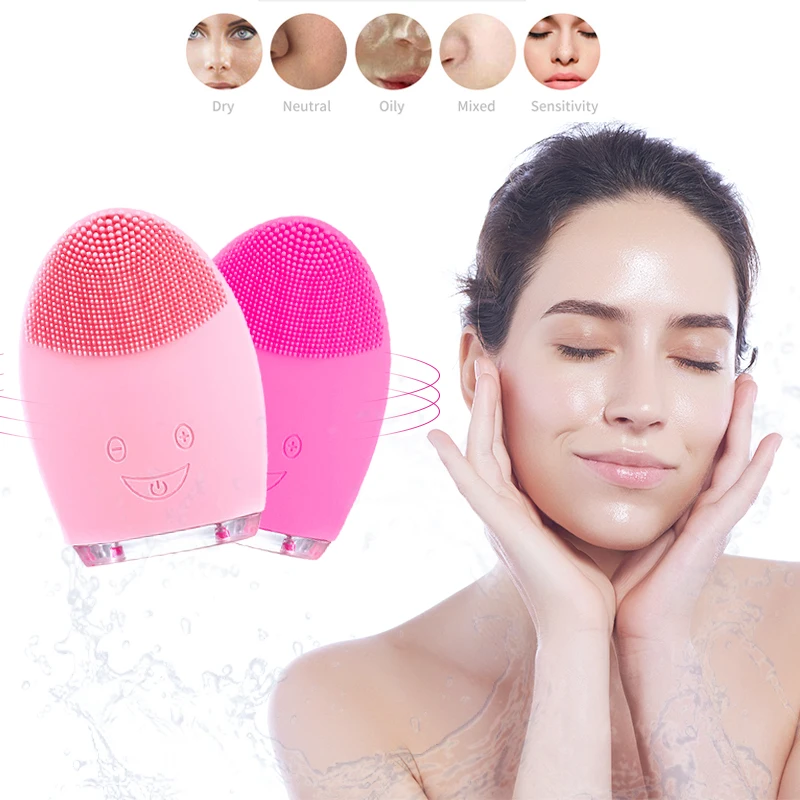 Электрическая Очищающая щетка Battrey для лица с силиконовой вибрацией мини