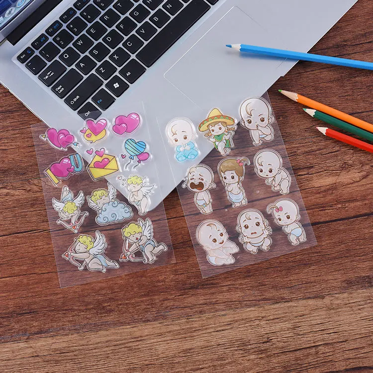 Детский душ милый детский цветной прозрачный силиконовый уплотнитель DIY штамп