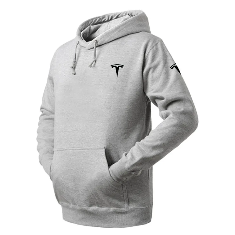 

2021 New style Tesla warm hooded sweatshirts men brand clothing printed hoodies male quality slim
