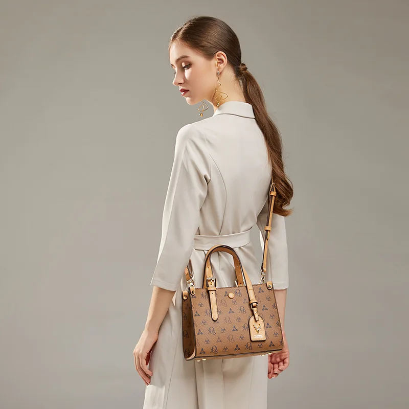 2021 New Fashion 100% Leather Wallet Retro Printing Large Capacity Handbag Messenger Shoulder Bag Luxury Designer Sac Luxe Gg