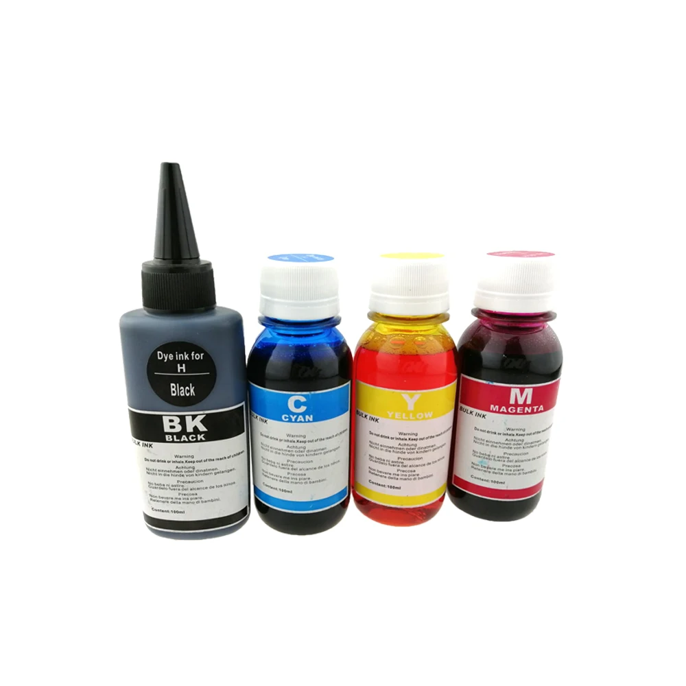 Краска для принтера HP 4 цвета + 100 мл чернила премиум класса все модели 302XL 62XL 63XL 301XL