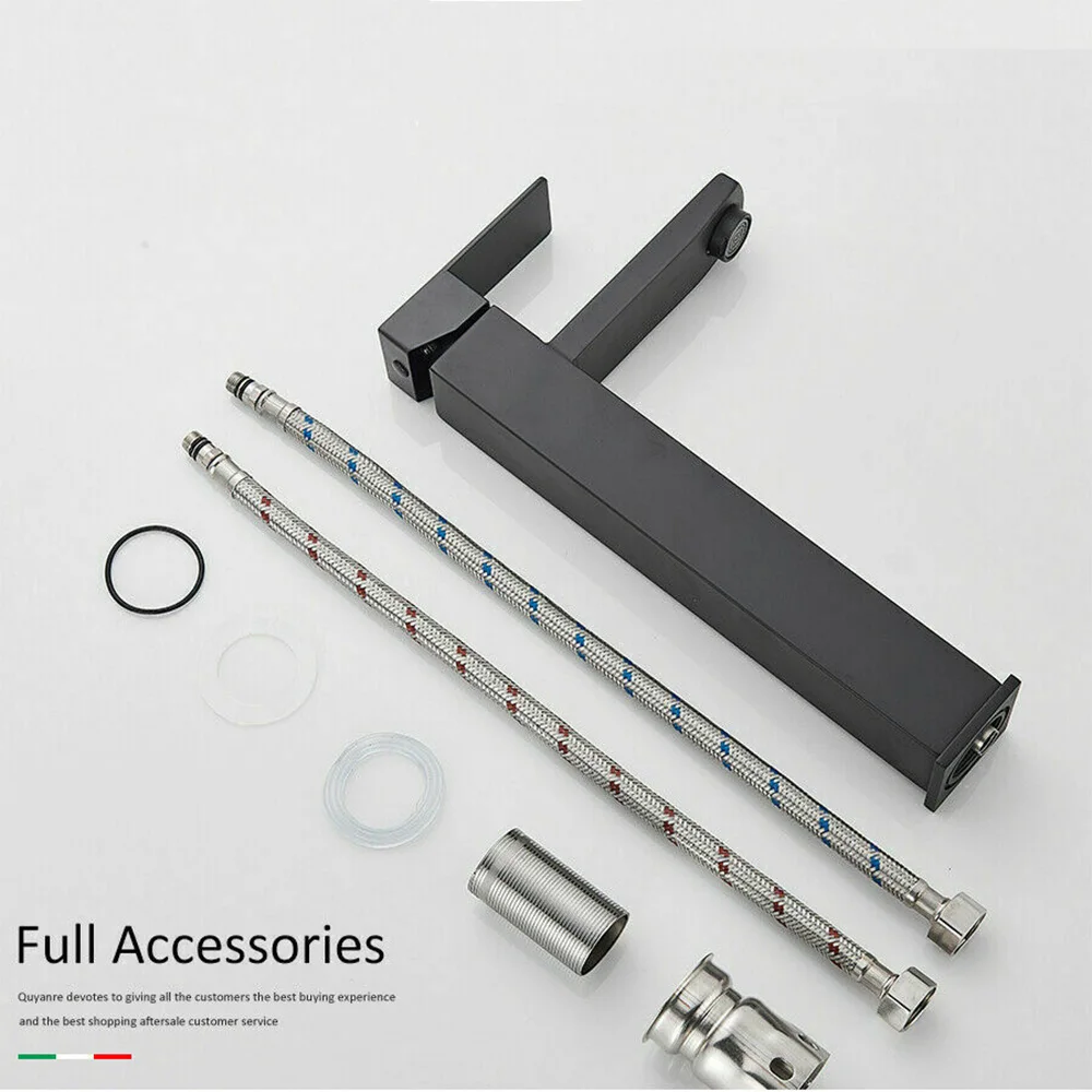 

Matte Black Basin Taps Hot&Cold Water Bathroom Sink Taps Single Handle Water Faucet Mixer Tap Home Improvement Kitchen Accessory