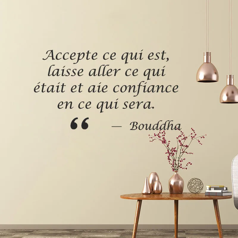 Wall Stickers Citation Laisse Aller Ce Qui Etait Vinyl Wall Art Decal Living Room Home Decor Poster Buddha House Decoration