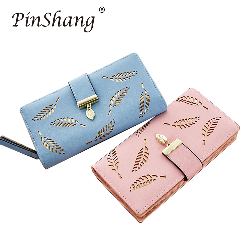 Женские бумажники модный длинный кошелек из искусственной кожи Сумка с золотыми