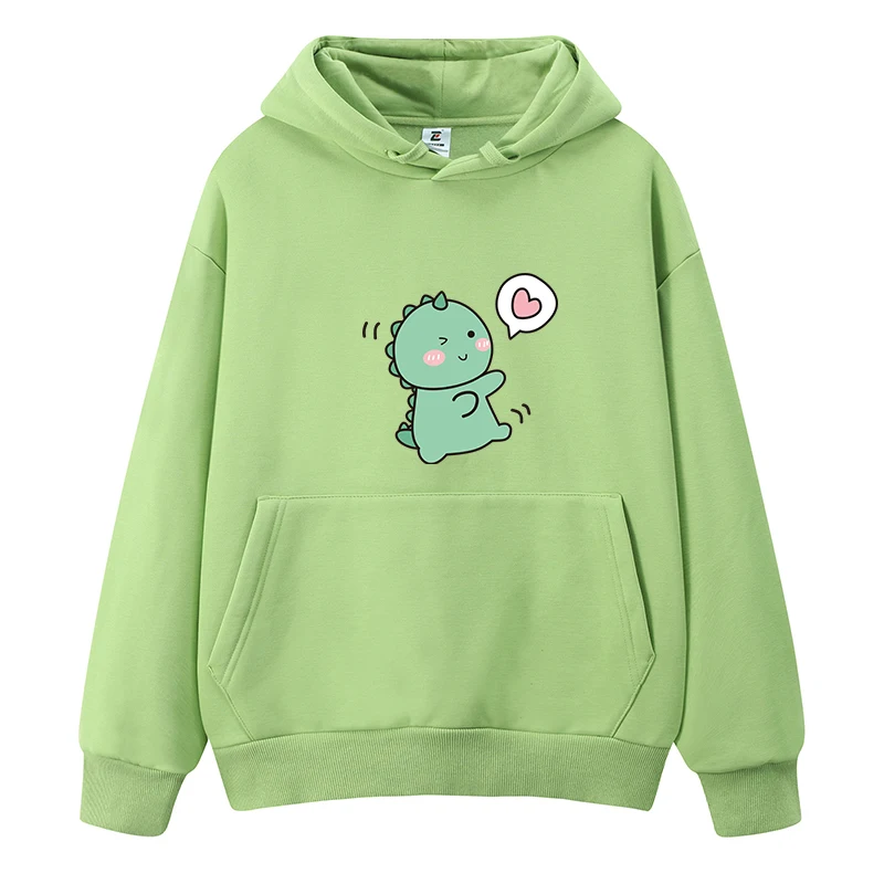 Autumn Plus Size Harajuku Hooded Sweatshirt Women Men Dinosaur Printed Cute Couple Hoodies Kawaii Top 2021  Casual Hoody Pullove