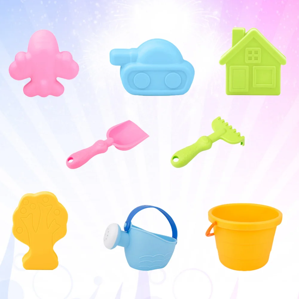 

8Pcs Kids Beach Toys Set Aircraft Rake Shape Sand Play Set Sandbox Toys Sand Toys Creative Sand Tools Kit Sand Molds Shovel Buck