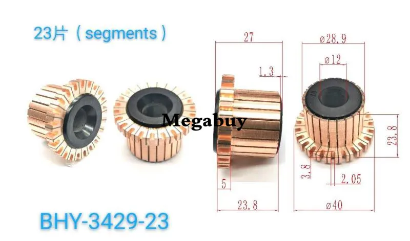 

12x28.9x27mm 23p Copper Bars Alternator Electric Motor Armature Commutator Automotive starter motor commutator 3429