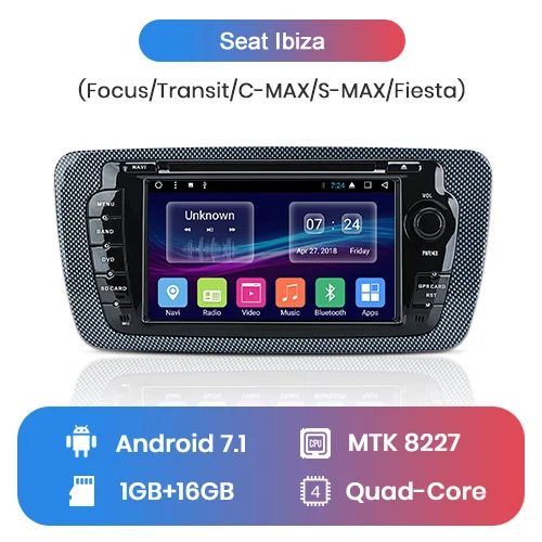 Android7 No Camera Junsun Android 7,1 Автомобильный DVD Радио для сиденья Ibiza 6j 2009 2010 2012 2013 gps навигация 2 Din экран Радио Аудио мультимедийный плеер - Цвет: Android7 No Camera
