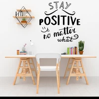 teamwork words business stay positive no matter what decals self adhesive office decoration wall art murals vinyl poster