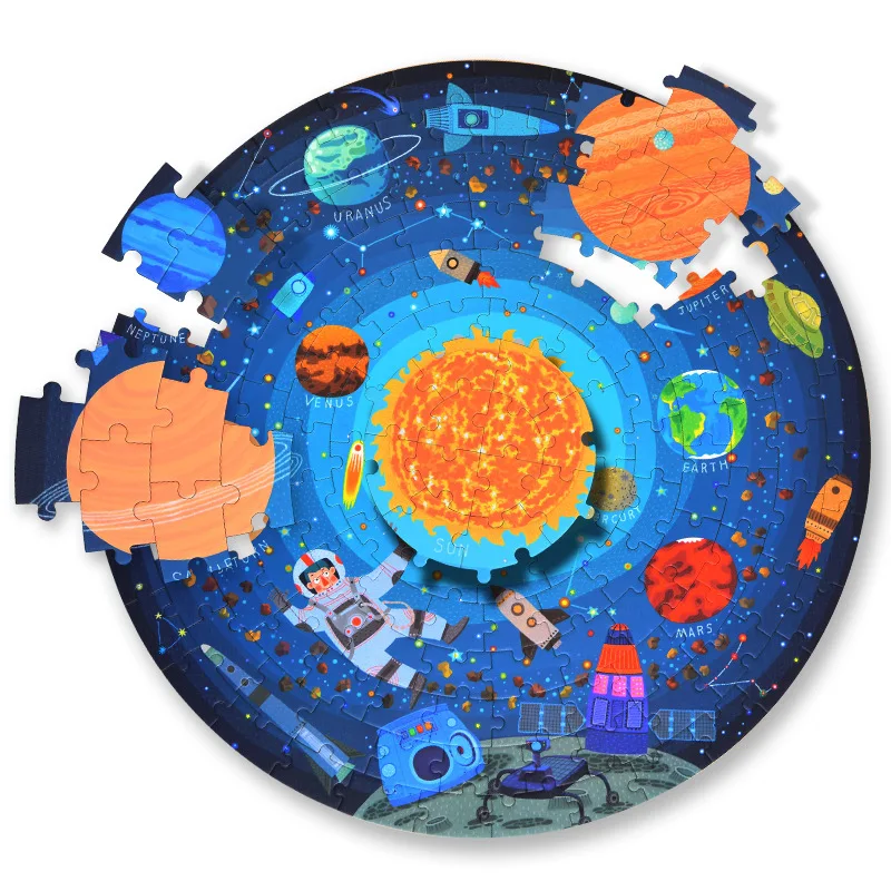 

3D look children space walk paper puzzle 150 tablets exercise thinking ability early education educational toys
