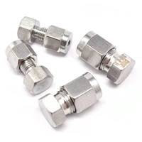 5pcs fit tube od 3 25mm 18 14 38 12 1 304 stainless steel end cap pipe plug ferrule pneumatic air compression connector