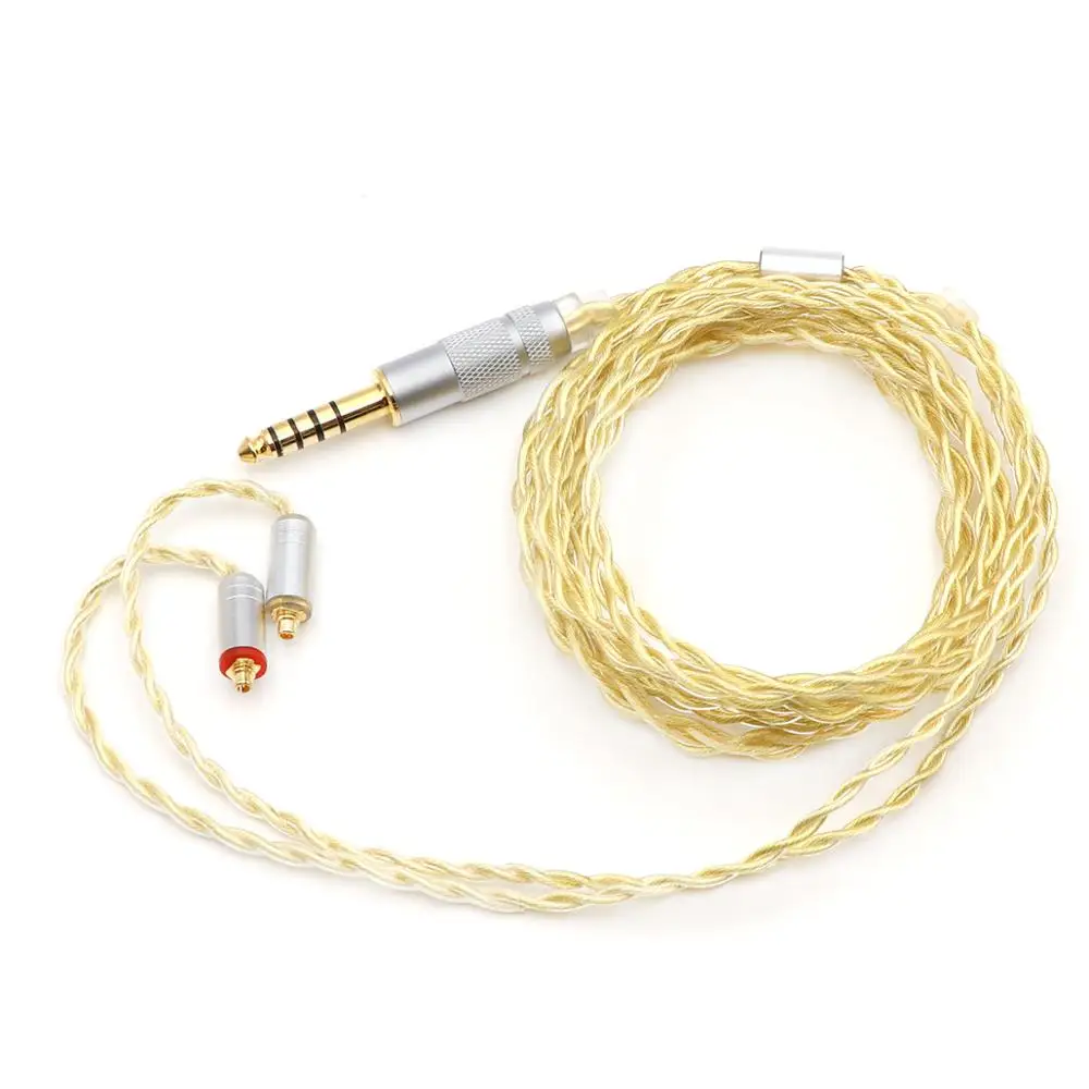 Linsoul 7NOCC MMCX/0.78mm 2Pin Connector 3.5mm 2.5mm Balanced Upgraded Earphone Cable Soft 7N OCC Pure Silver+Gold Plated - купить по
