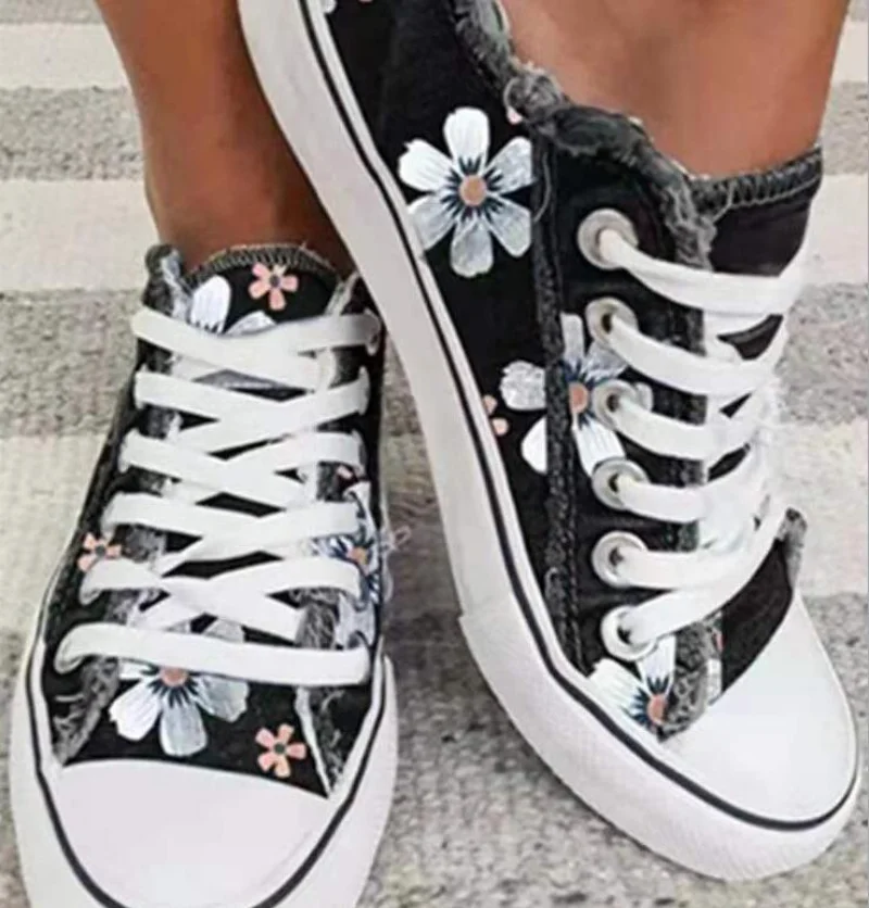 

Shoes for Women 2021Large Size Single Shoes Women's Low-top Canvas Flat Lace-up Casual Women Sneakers Zapatillas Mujer