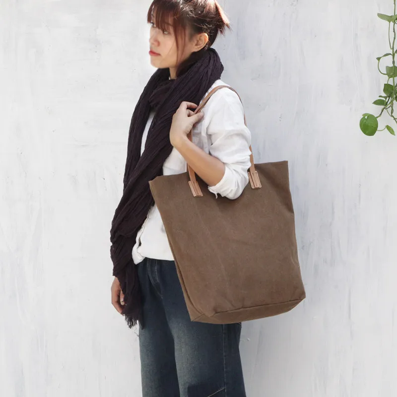 

Japanese Style Canvas Bag, Cotton Linen Literature Ladies Shoulder Bag, Simple Canvas Handbag, Women Large-capacity Tote