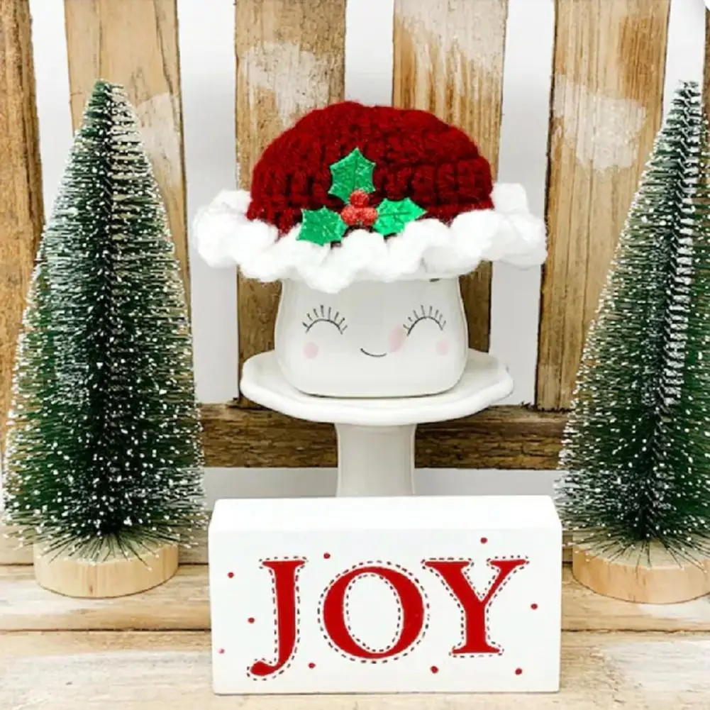

Useful Mug Cap Long Lasting Compact Soft Crochet Topper Mug Cap Christmas Hat Mug Cap